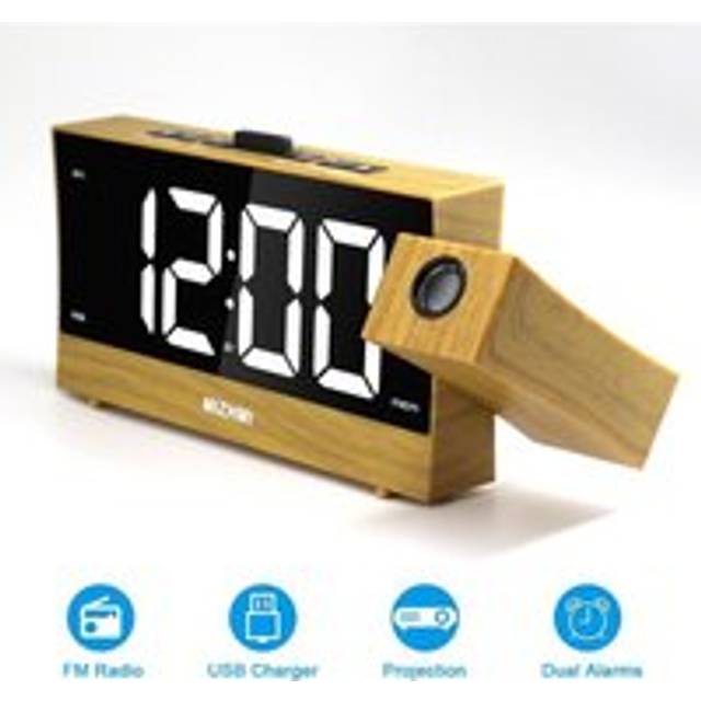 LaBlanc - Ceiling Projection Alarm Clock Radio, Ceiling Projection Alarm Clock with Dual Alarms, Alarm Clock Radio with Large Display, Snooze,