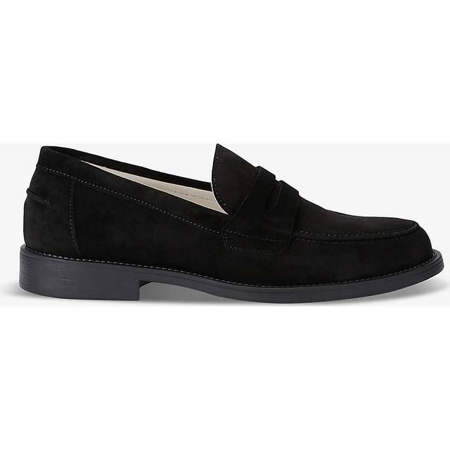 Duke & Dexter Mens Black Wilde Suede Penny Loafers Eur 46 / 12 Uk Men - BLACK