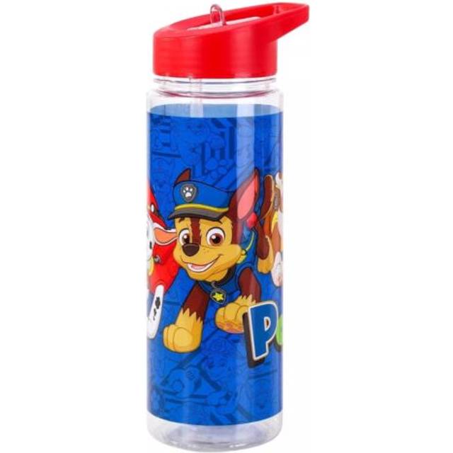 Paw patrol water bottle flask with straw clear children kids boys chase marshall
