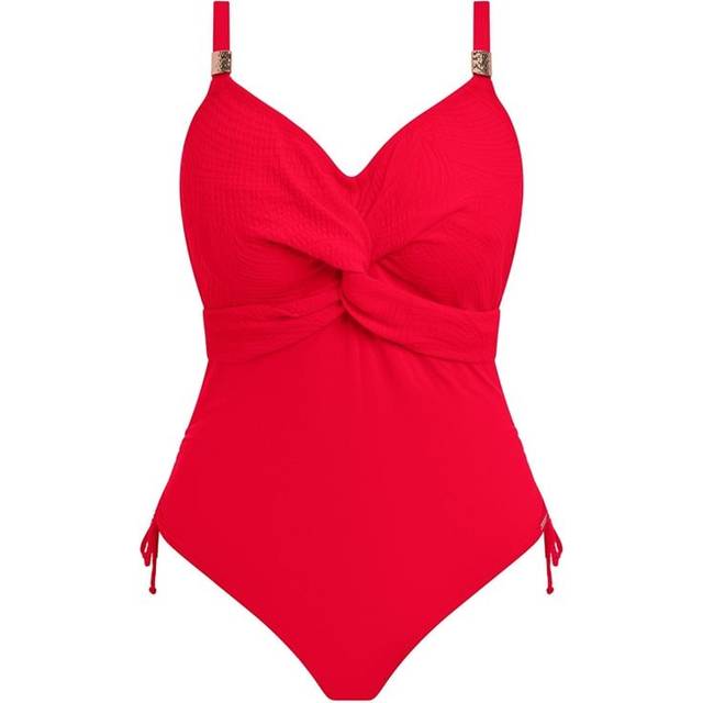 Fantasie Ottawa Underwired Twist Front Swimsuit - Red, Red, Size 38F, Women
