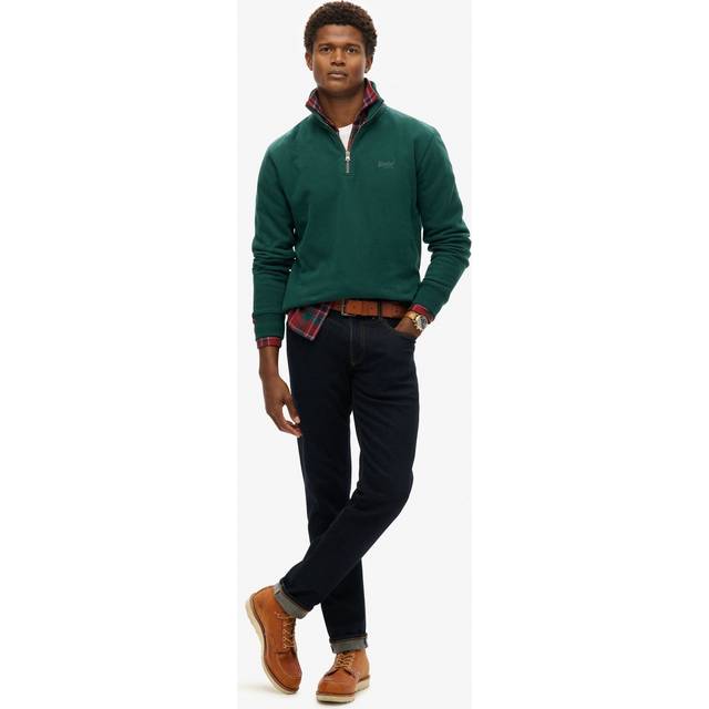 Superdry Essential Logo Henley Sweatshirt, Rich Deep Burgundy