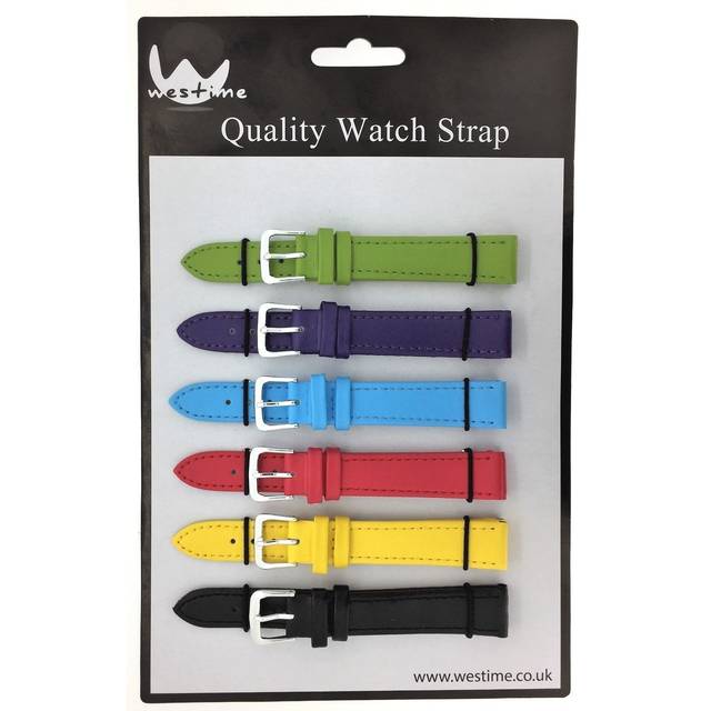 6 x wholesale job lot regular bright colour leather watch straps 6mm to 24mm