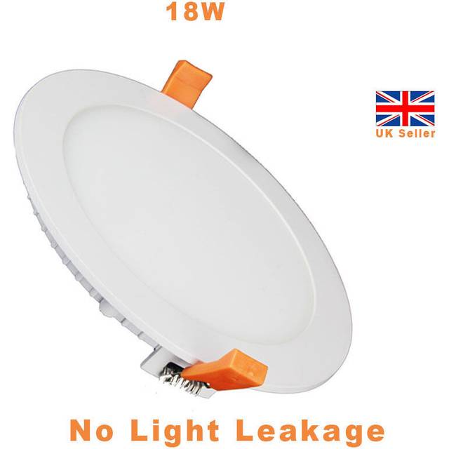 20x 18w slim led round recessed ceiling flat panel downlight | cool white | uk