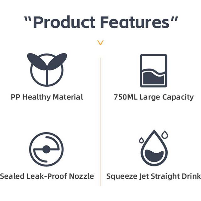 Polypropylene Soft Cups Large Capacity Sports Water Bottle Outdoor Water Cup Running Cycling Hiking 620ML orange
