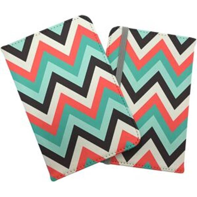 Geometric Colored Chevron Pattern Passport Cover - Green