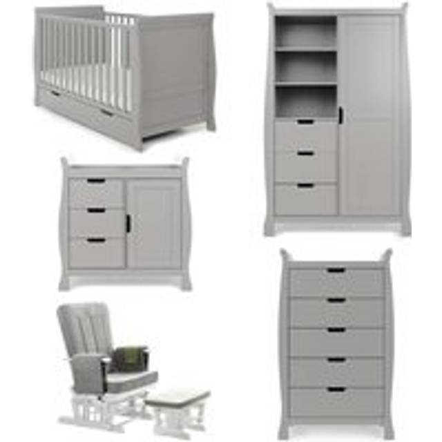 Obaby Stamford Classic Sleigh 5 Piece Room Set - Warm Grey, Grey