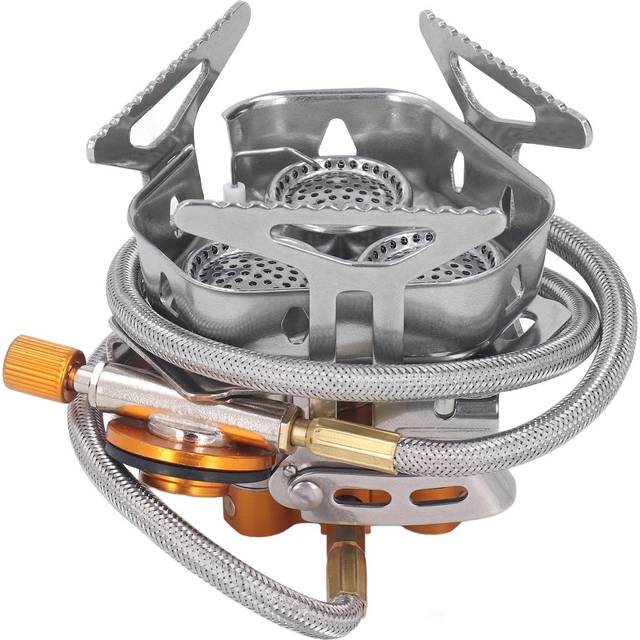 Windproof Camp Stove 3 Core Lightweight Portable Windproof Gas Stove for Outdoor Backpacking Picnic