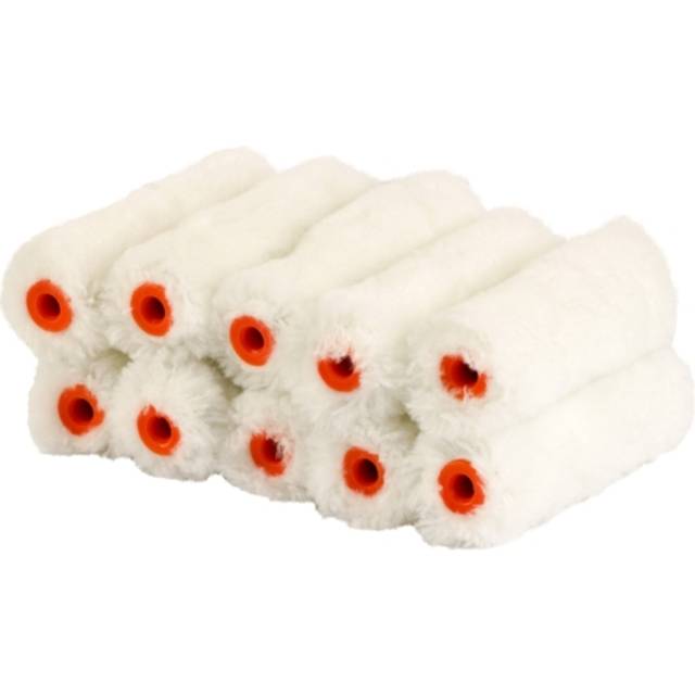 4Trade Mini Emulsion Rollers 4” Qty 10 - Cream/Red