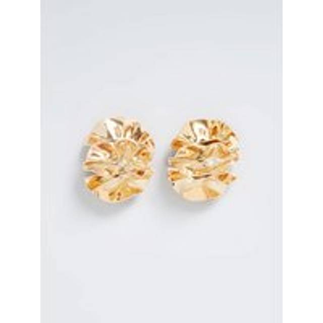 Ruched Oversized Stud Earrings Gold