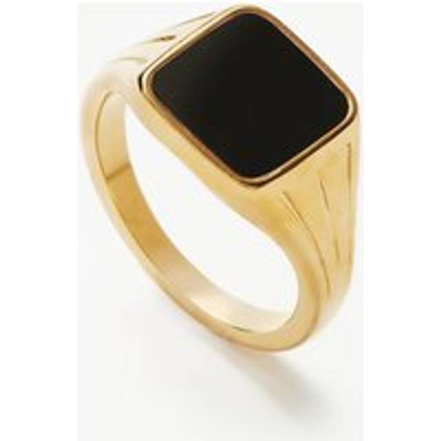 Lucy Williams Square Signet Ring | 18ct Gold Vermeil/Black Spinel