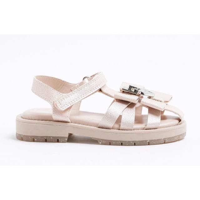 River Island Mini Girls Pink Bow Sandals - c6