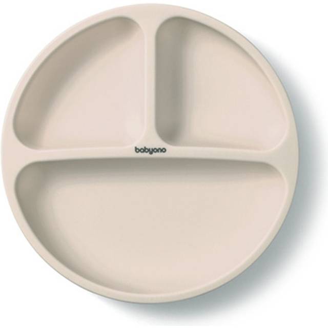 Tallrik med Sugpropp Silikon Beige