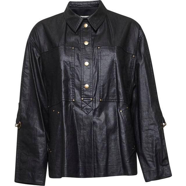 ISABEL MARANT | Black waxed linen blend Florida shirt | Women | 38 - black (38)