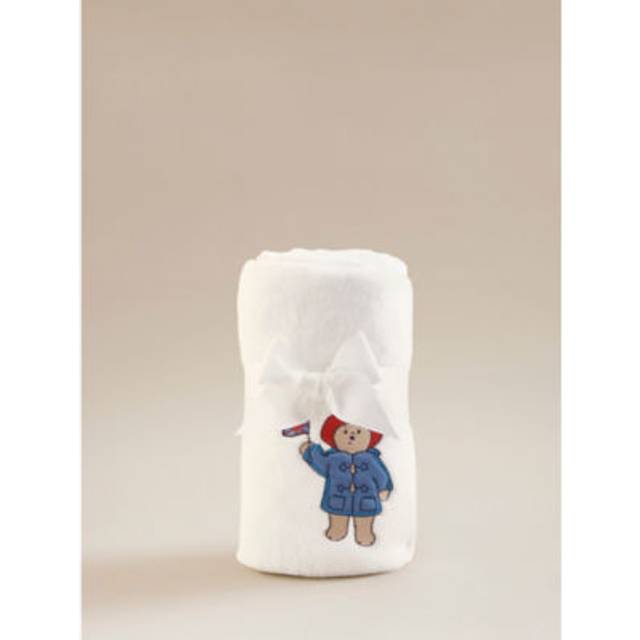 George Home Paddington Bear Blue & White Fleece Shawl