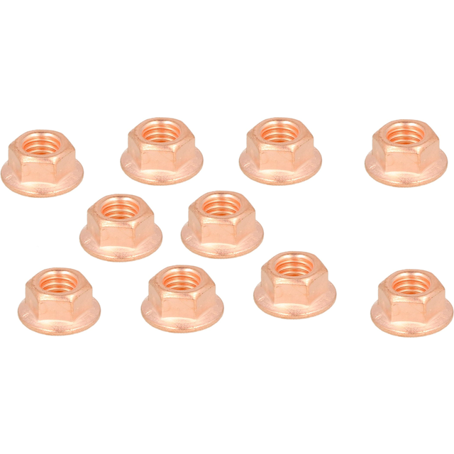 10x 17mm Copper Nut With Flange M10 X 1.5 Exhaust Elbow Din267 Cu Nut Copper