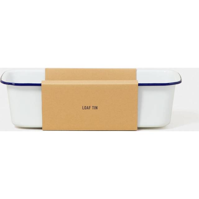 Falcon Enamelware Loaf Tin White with Blue rim