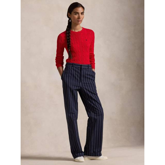 Red Cotton Cable-knit Jumper - M