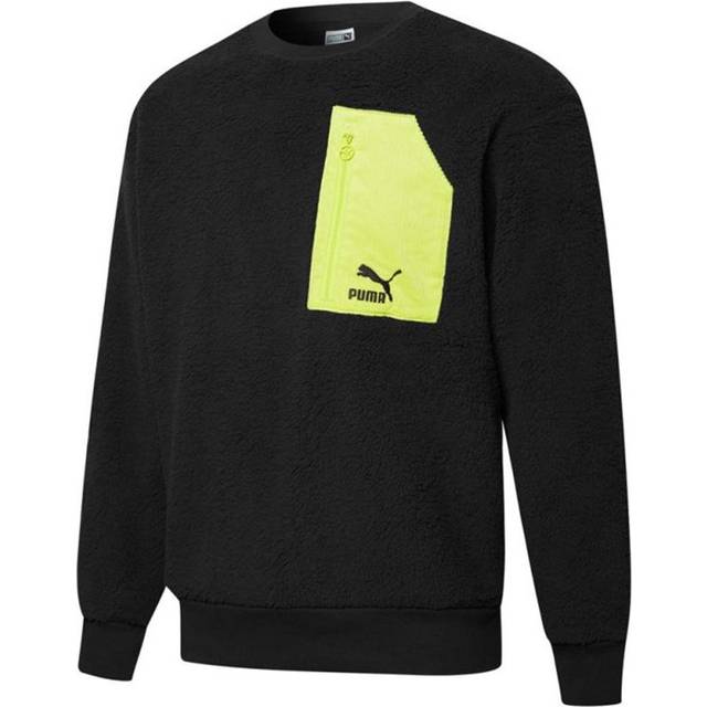 PUMA Retro Sherpa Crew Neck Sweatshirt 'Black' - black