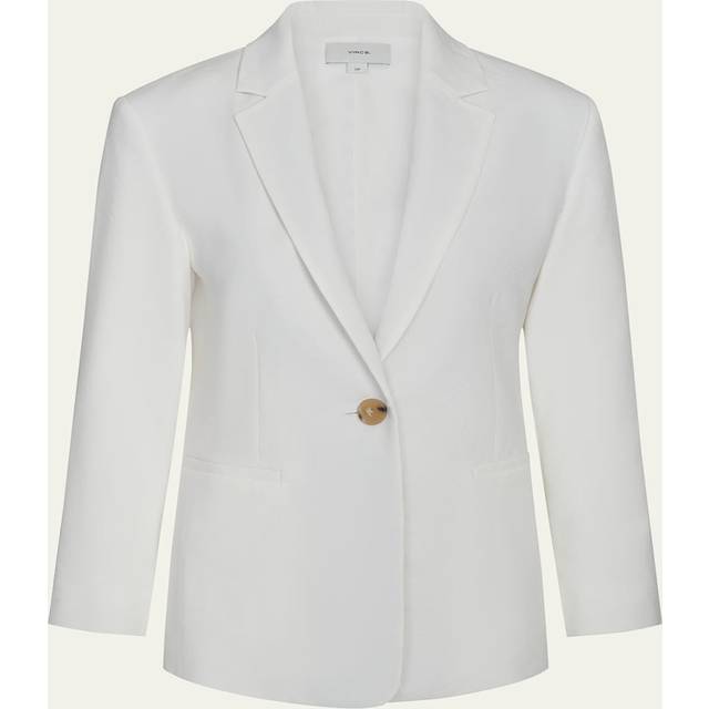 Shrunken Linen Blazer - OFF WHITE - 6