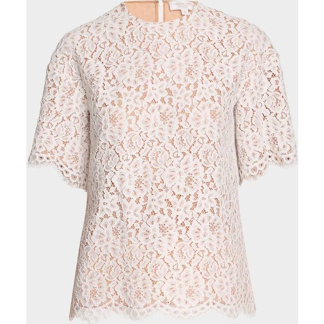 Lace Oversized Crewneck T-Shirt - OPTIC WHIT - X-Small