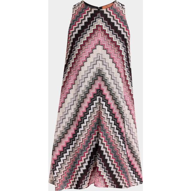 Zig Zag Trapeze Dress Metallic Threads