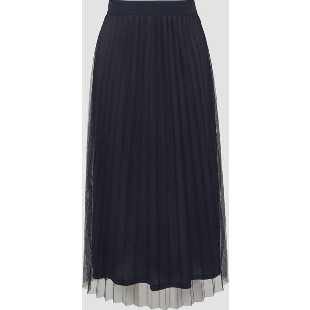Elegant Pleated Mesh Midi Skirt