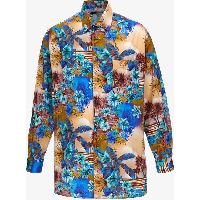 Roberto Cavalli Hawaii Print Shirt - Male Shirts Orange