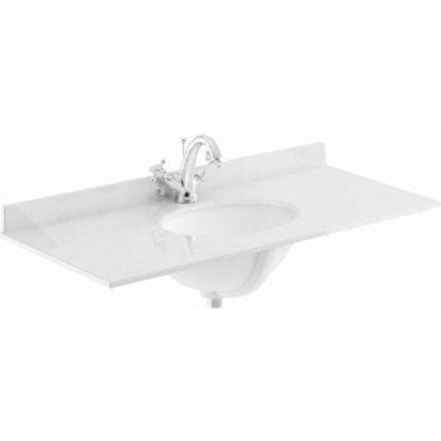 White Marble Top Furniture Basin 1000mm Wide 1 Tap Hole - Bayswater