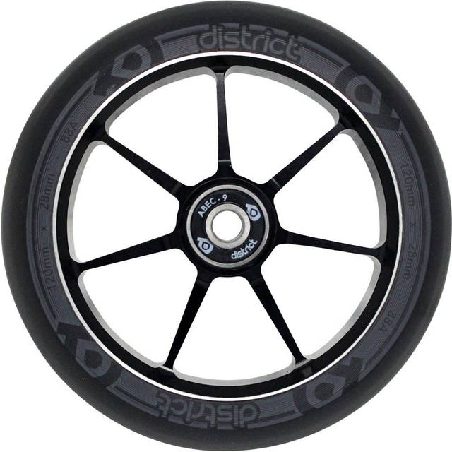 District Dual Width Core Kickbike Hjul - Black/Grey (120mm)