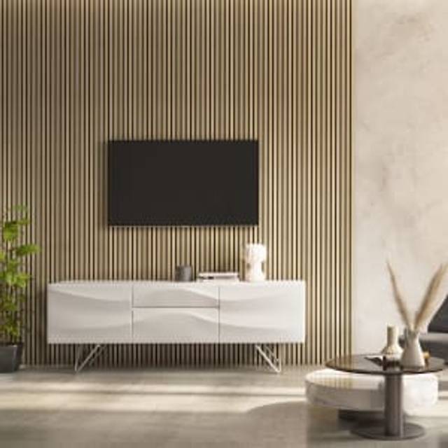Acoustic Slat Wall Light Oak Wood Panel - 22 x 600 x 2400mm - Home Delivery
