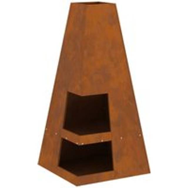 Vidaxl - Fire Pit with Log Storage 50x50x100 cm Weathering Steel