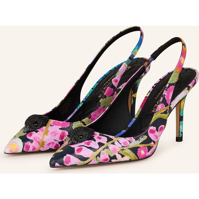 Belgravia Eagle Head Slingback Courts - BLACK - Taking inspiration from its vibrant London surroundings, Kurt Geiger London delivers a collection of lively trainers, heels and more with playful and lively style intentions.