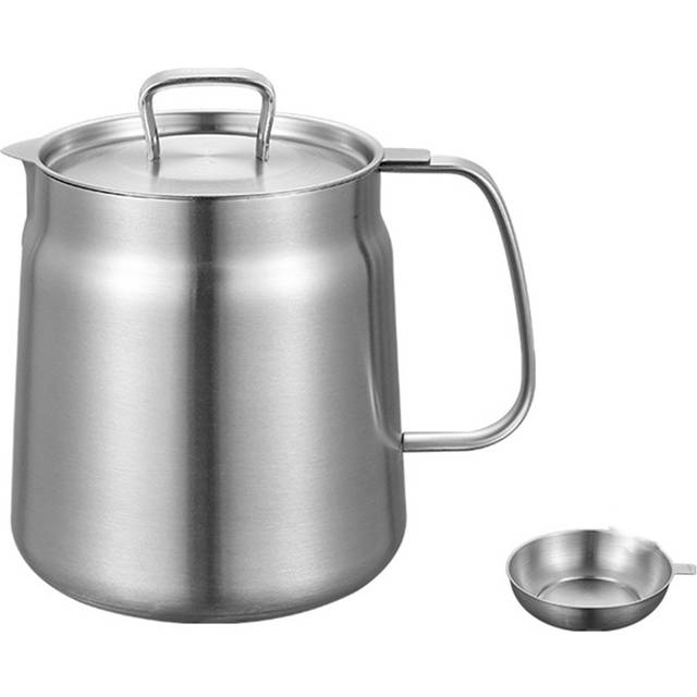 Fryer,Oil Pot Stainless Steel Large Capacity Oil Fryer and Filter Cup Combo Versatile Oil Filter for Kitchen 1.5L