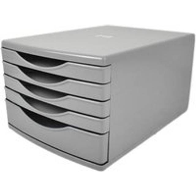 Deflecto 5 Drawer Tower Unit - Grey