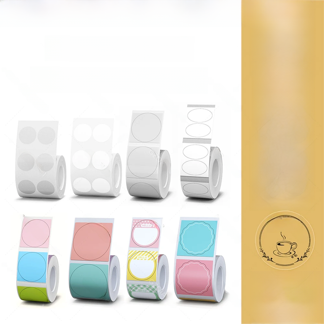Niimbot Round White Color Label Sticker Paper Rolls for Adhesive Mini Mobile Label Maker B1 B21 - CO Round 31-31mm