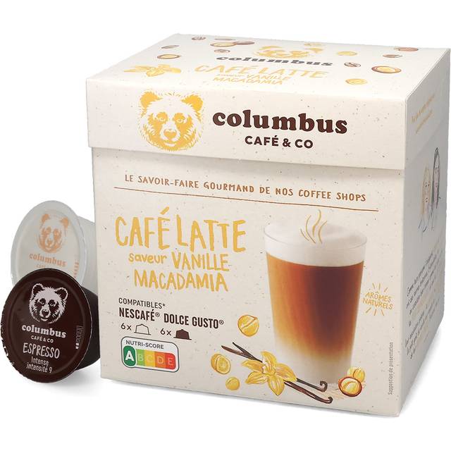 Vanilla Macadamia Latte - Columbus - 12 pods for Dolce Gusto