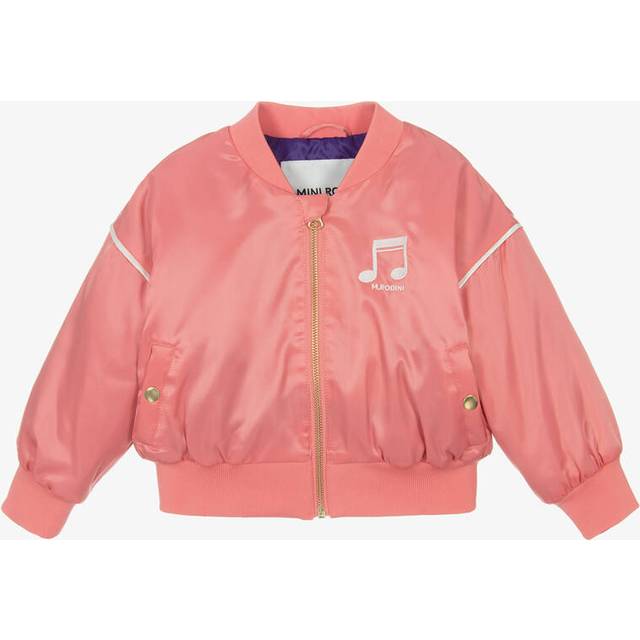 Mini Rodini Note Chenille Baseballjacka I Satin Pink | Rosa | 104/110 cm