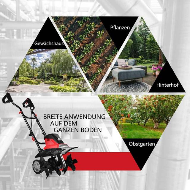 Elektrisk jordfräs och jordfräs minikultivator elektrisk jordfräs jordfräs röd och svart