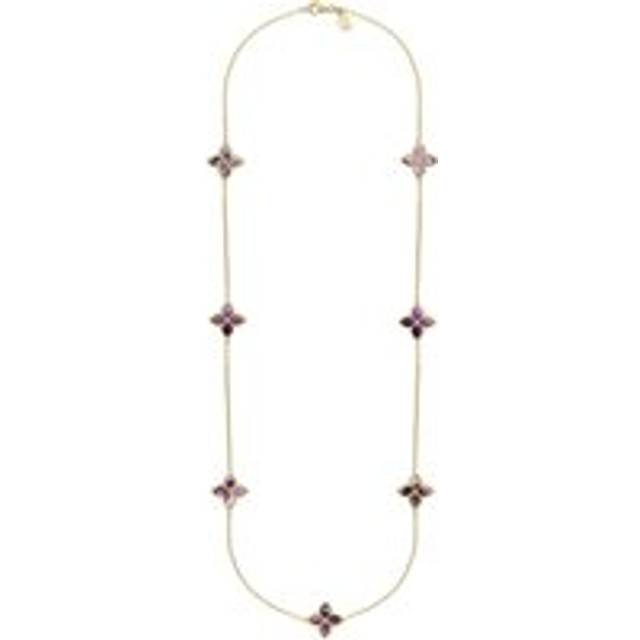 9ct Yellow Gold Blue John eden Long Marquise Flower Necklace