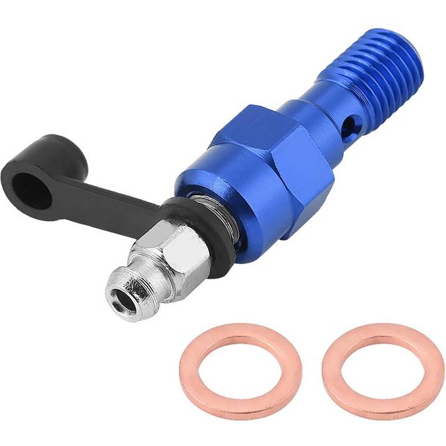 M10x1.25mm Motorcycle Brake Master Cylinder Caliper Bleed Screw Nipple Banjo Bolt Dust Cap Blue blå