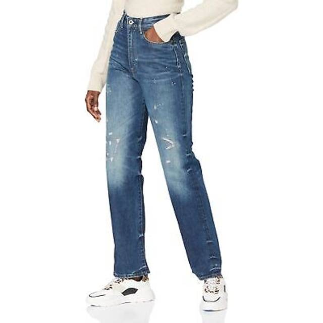 G-star women's jeans straight, tedie ultra high str tu rp ankle blue, w26 l28