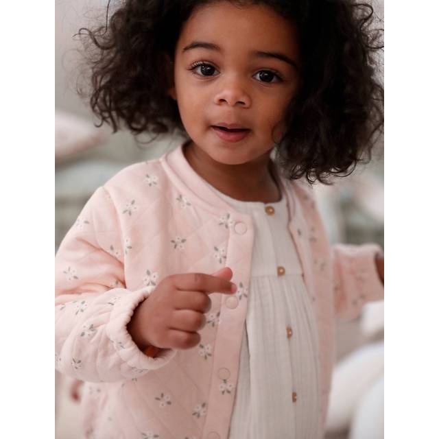 Baby quilted gilet pale pink