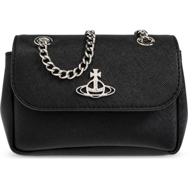 Vivienne Westwood - Orb-plaque shoulder bag - women - Polyurethane/Polycotton/Recycled Polycotton - One Size - Black