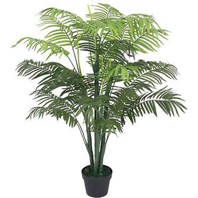 Spetebo Konstväxt i blomkruka 125 cm – palm XL – konstgjord dekoration växt – konst blomma inomhusväxt träd