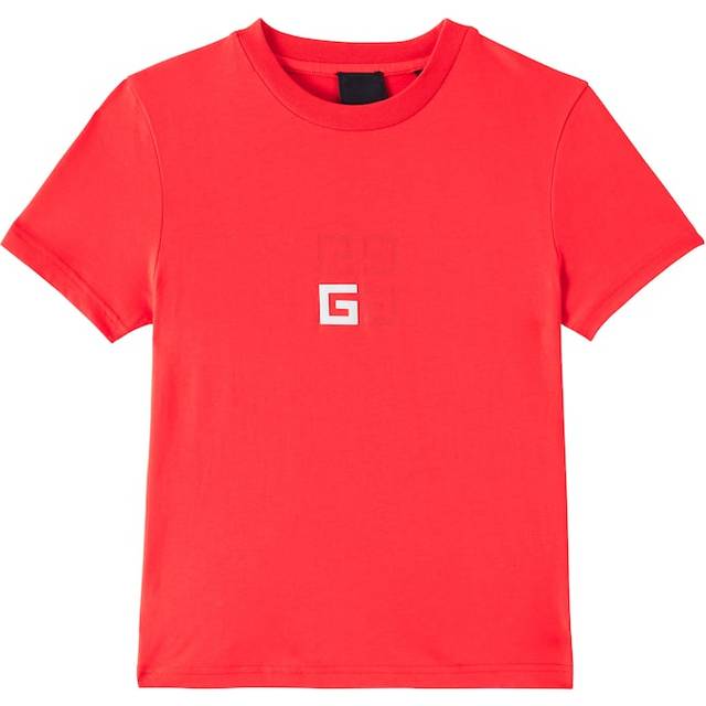 Givenchy, T-Shirts, male, Red, 12 Y, 4G-Printed Crewneck T-Shirt