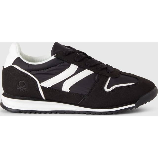 Benetton, Sneakers In Nylon And Suede Fabric, size 3Y, Black, Kids
