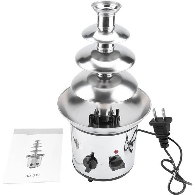 4 Tiers Electric Chocolate Melting Machine Fondue Maker Fountain white
