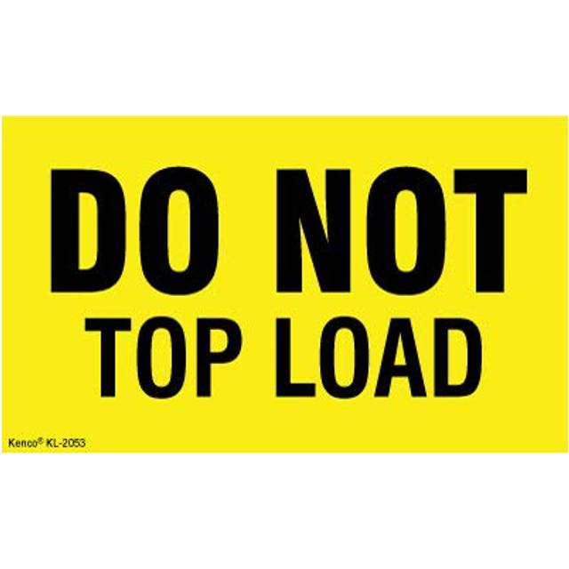 Kenco 3 X 5 Do not Top Load Fluorescent Shipping Label Stickers - 500 Adhesive Labels Per Roll
