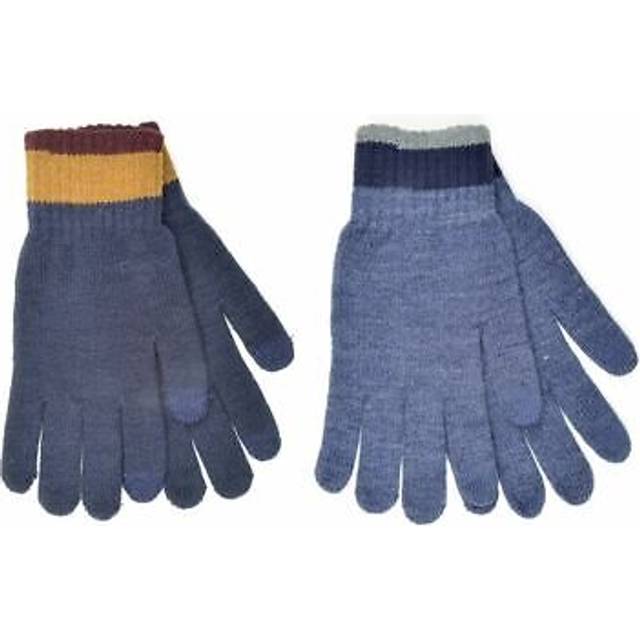 2 pack mens knitted touchscreen striped gloves for phones tablets iphone ipad