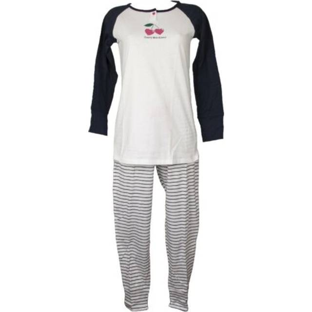 Pajamas women ragno summer cotton long sleeve henley collar long trousers with c